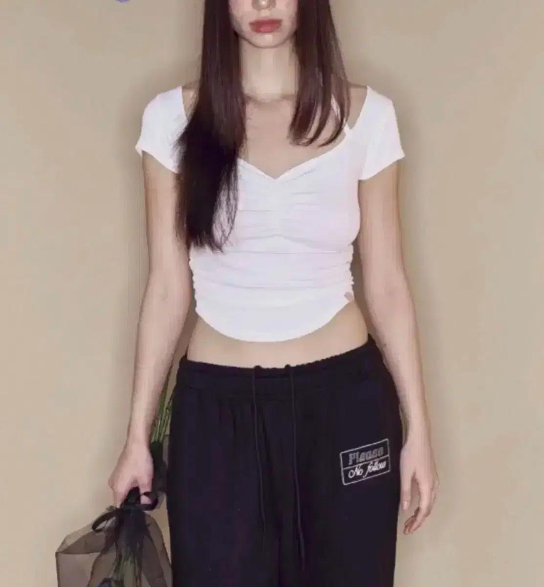 플리즈노팔로우 지젤 탑 화이트