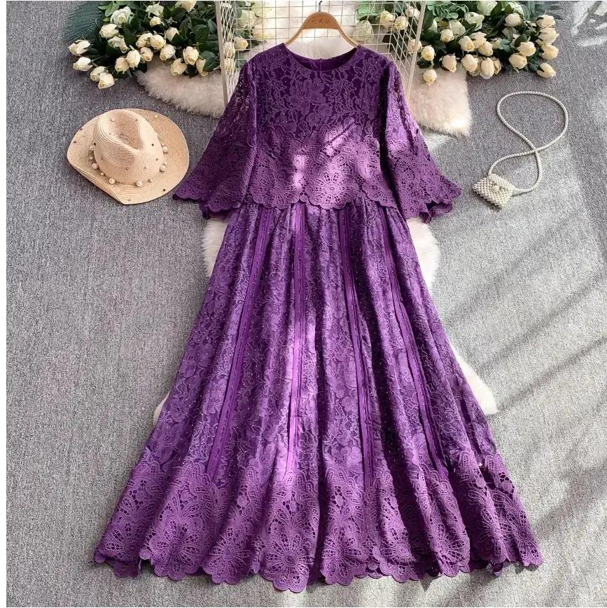 ~88 반짝 비즈 레이스 롱드레스 빅사이즈 블링블링 파티 모임 크루즈코디