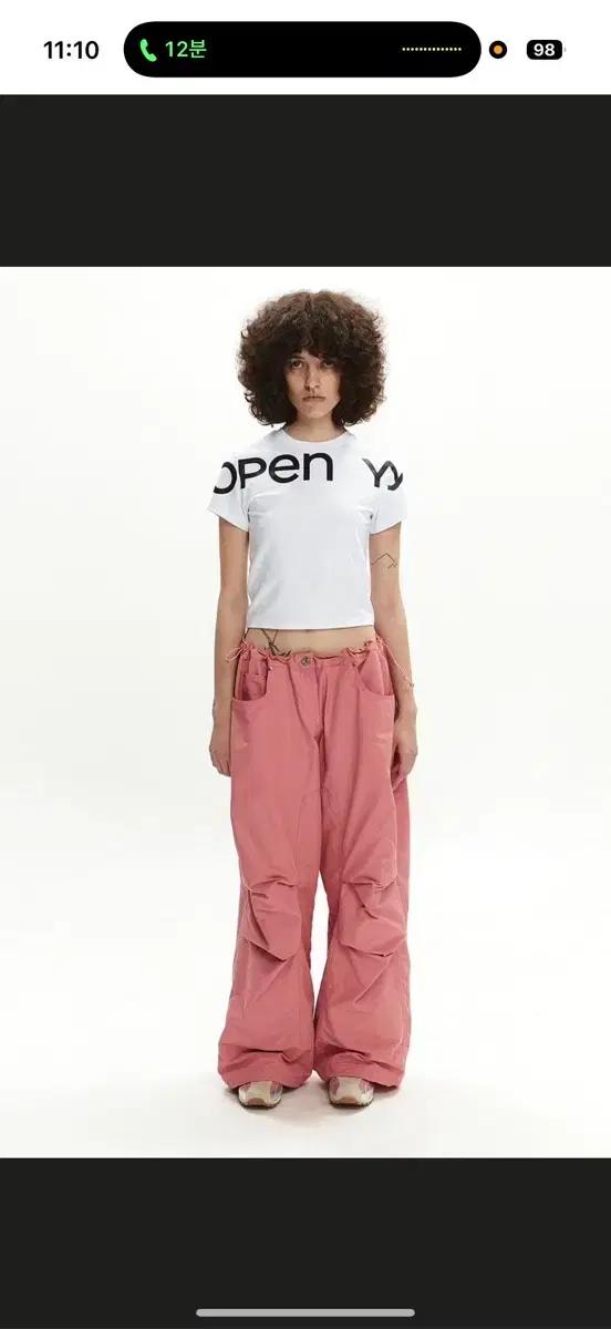 Open yy 핑크 드로잉 팬츠