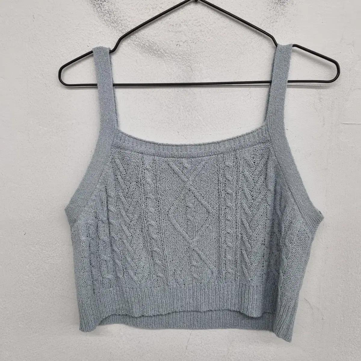 [여성55 size] 케이블 크롭 니트 조끼