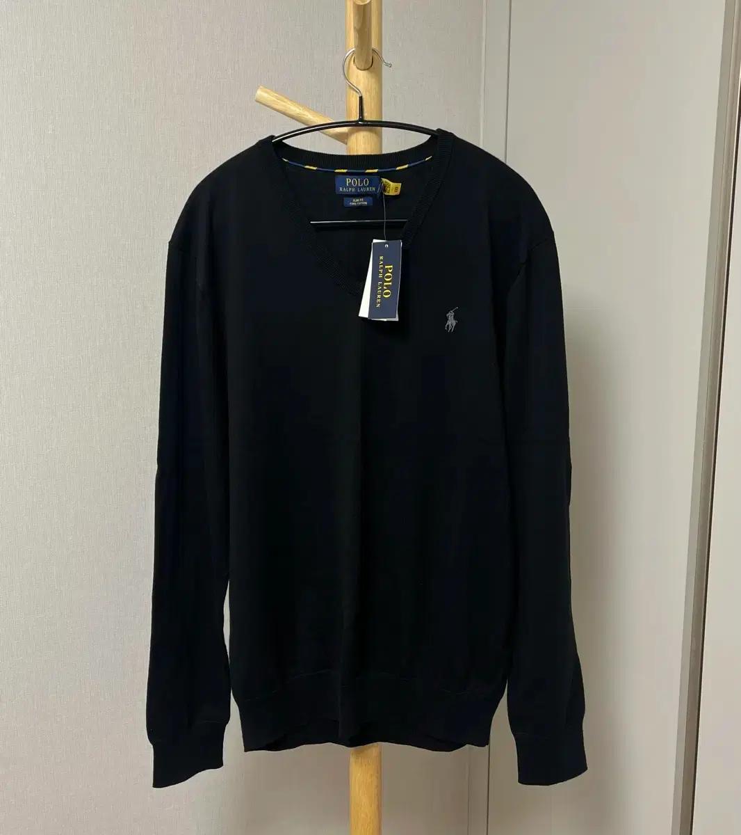 (마지막가격,새상품) 폴로 랄프로렌 피마 코튼 브이넥 니트