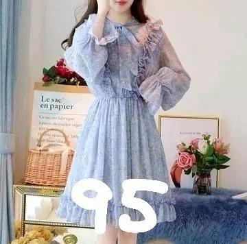 새상품) 밀크코코아 쉬폰 프릴 리본 플라워 꽃무늬 원피스 봄 데이트룩