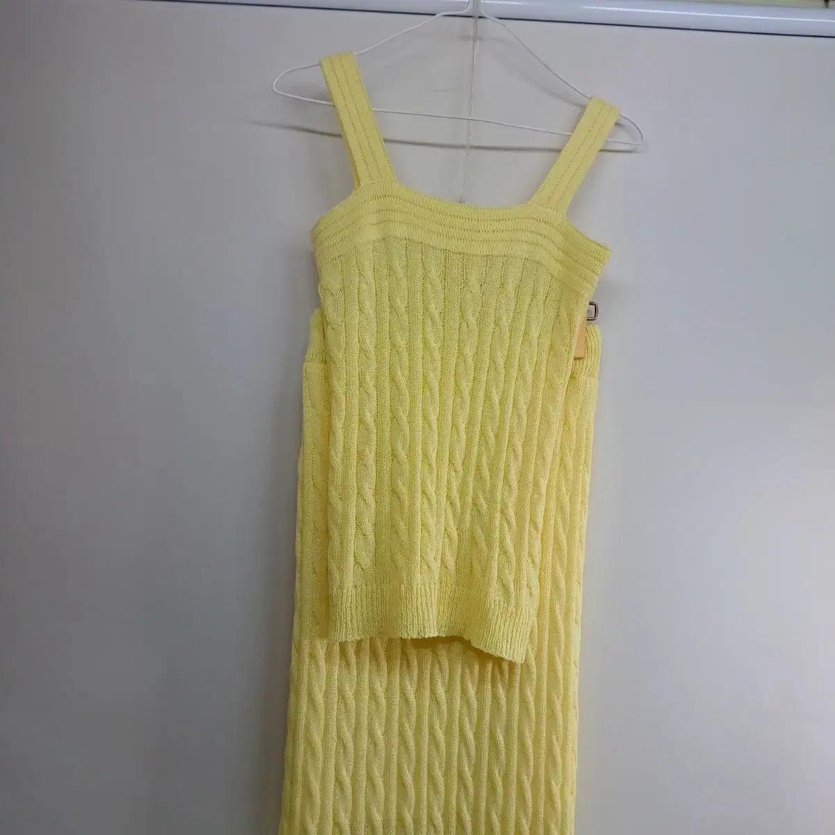 옐로우 니트 뷔스티에 스커트 세트 80사이즈 여름 58355