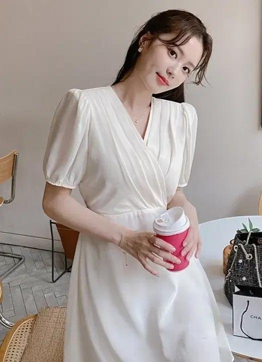 아뜨랑스 랩디자인 쉬폰 원피스