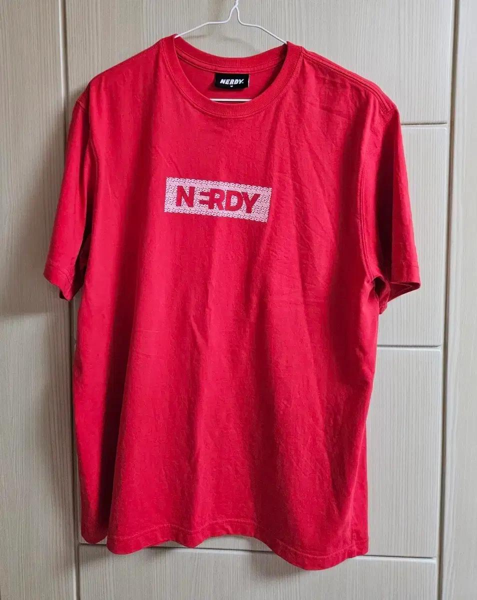 [최저가]널디 블랭크 프레임로고 반팔티셔츠 - 레드