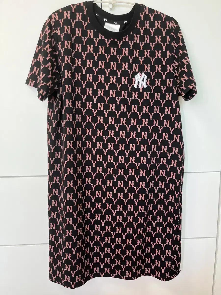 프린트 반팔 라운드 원피스