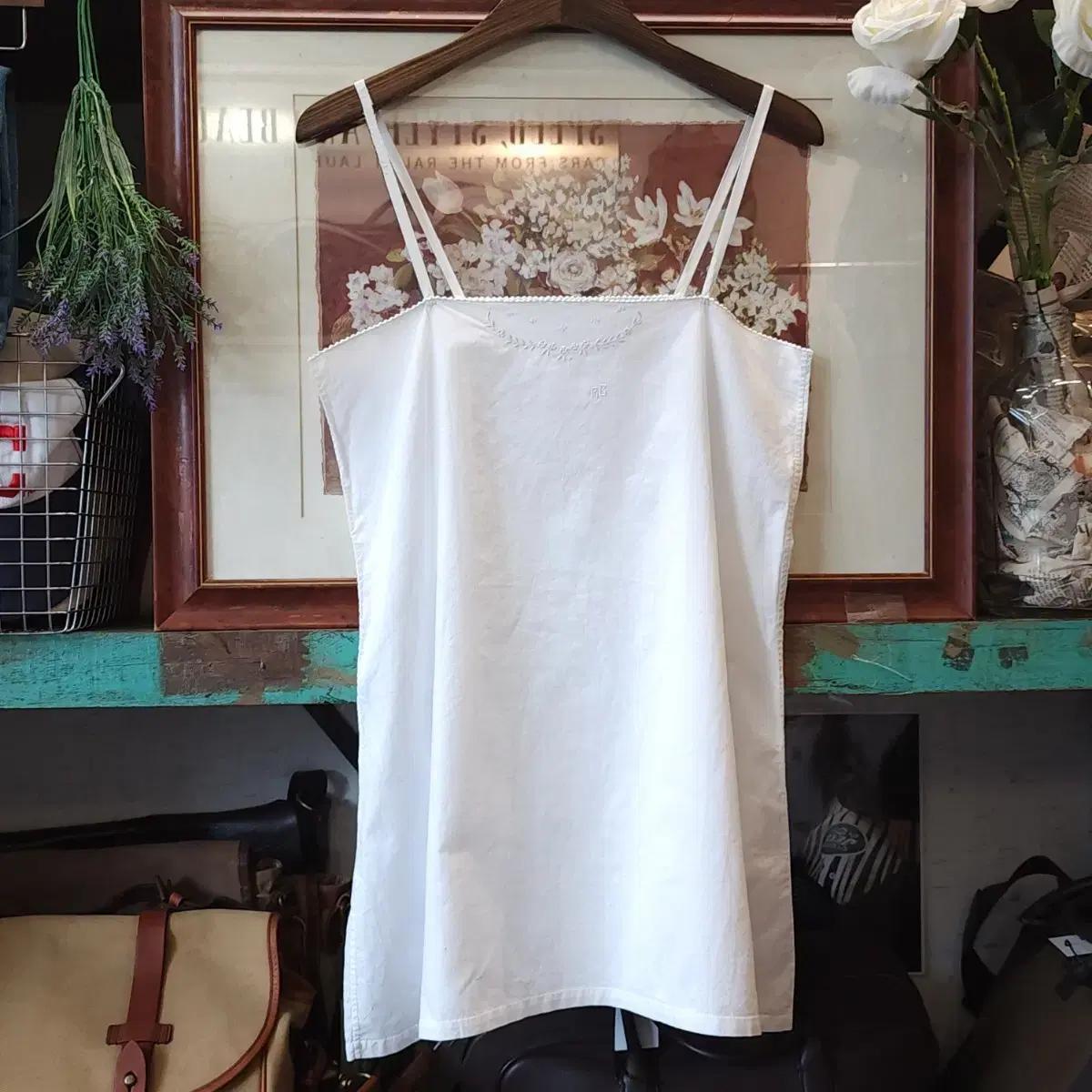 90s 유럽빈티지 로맨틱 화이트 레이스 슬립 드레스 블라우스 모리걸