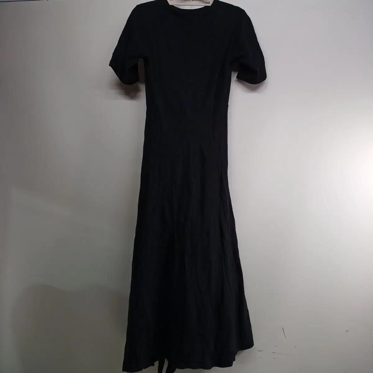 블랙 반팔 롱 니트 원피스85사이즈 여름58436