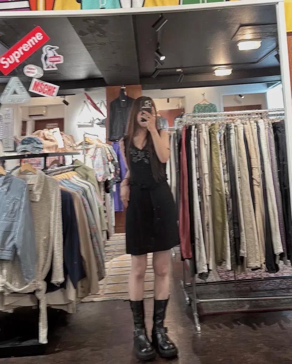 모스키노 moschino 울 트위드 스팽글 블랙 미니 원피스 6