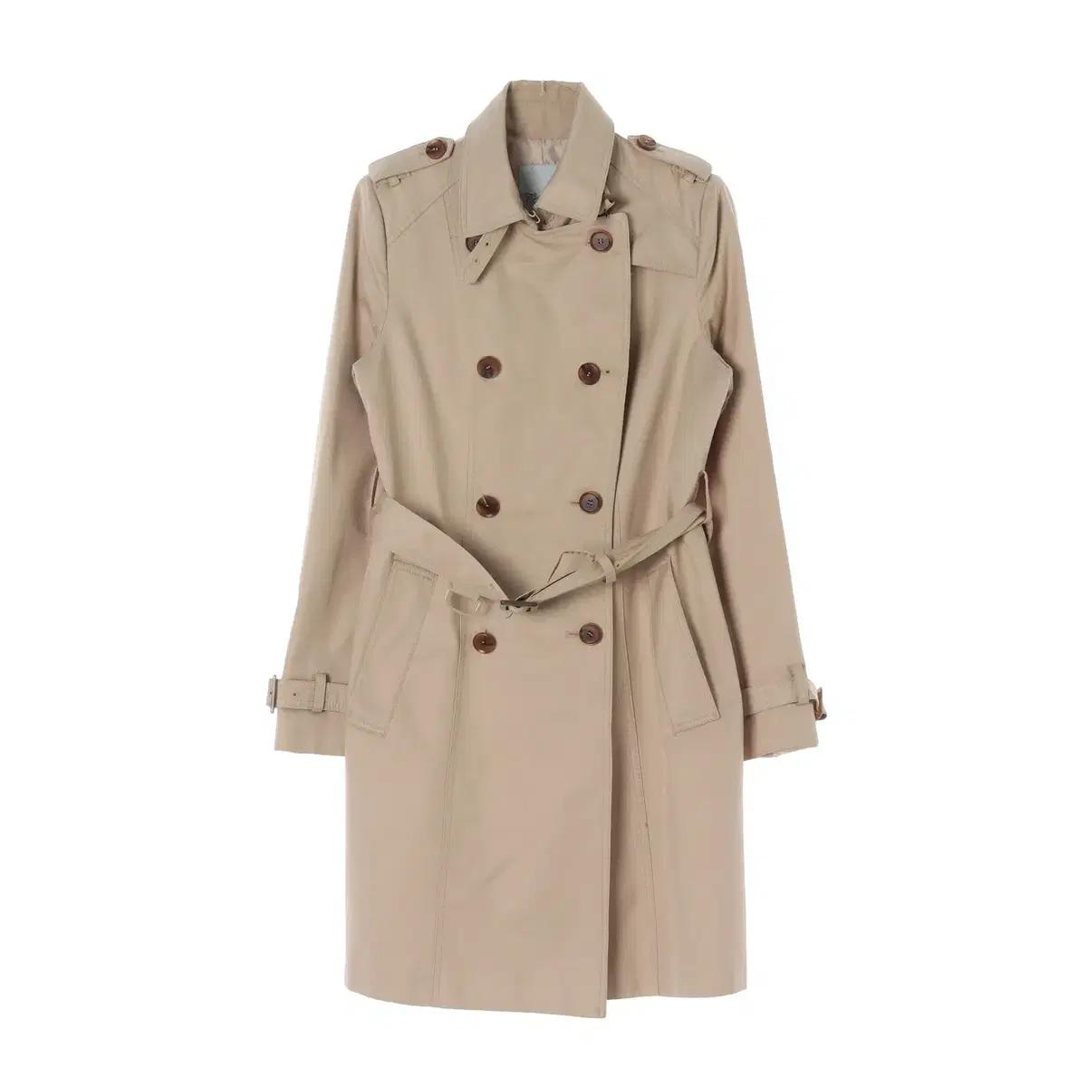 [S]주크 베이지 더블버튼 롱 트렌치코트