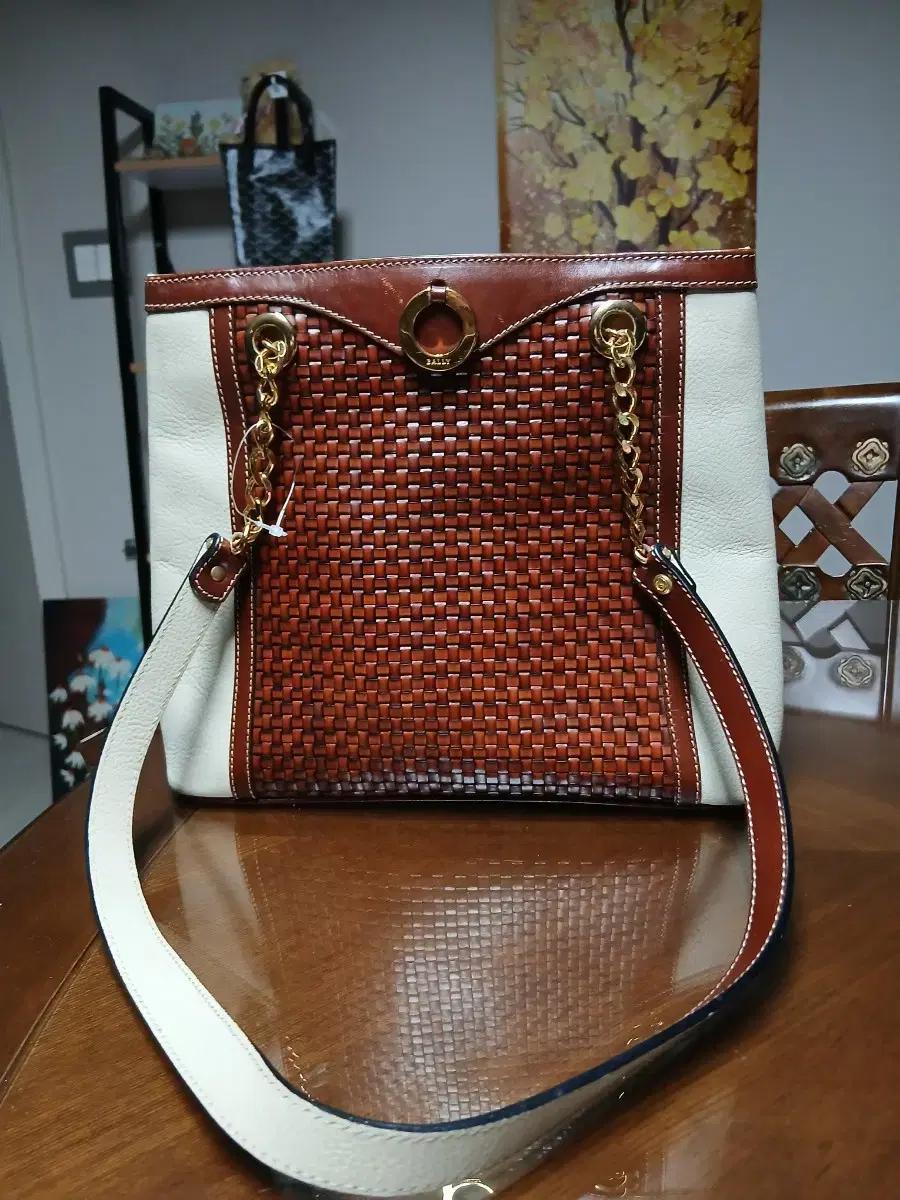 BALLY 발리 가죽 위빙 토트백 숄더백