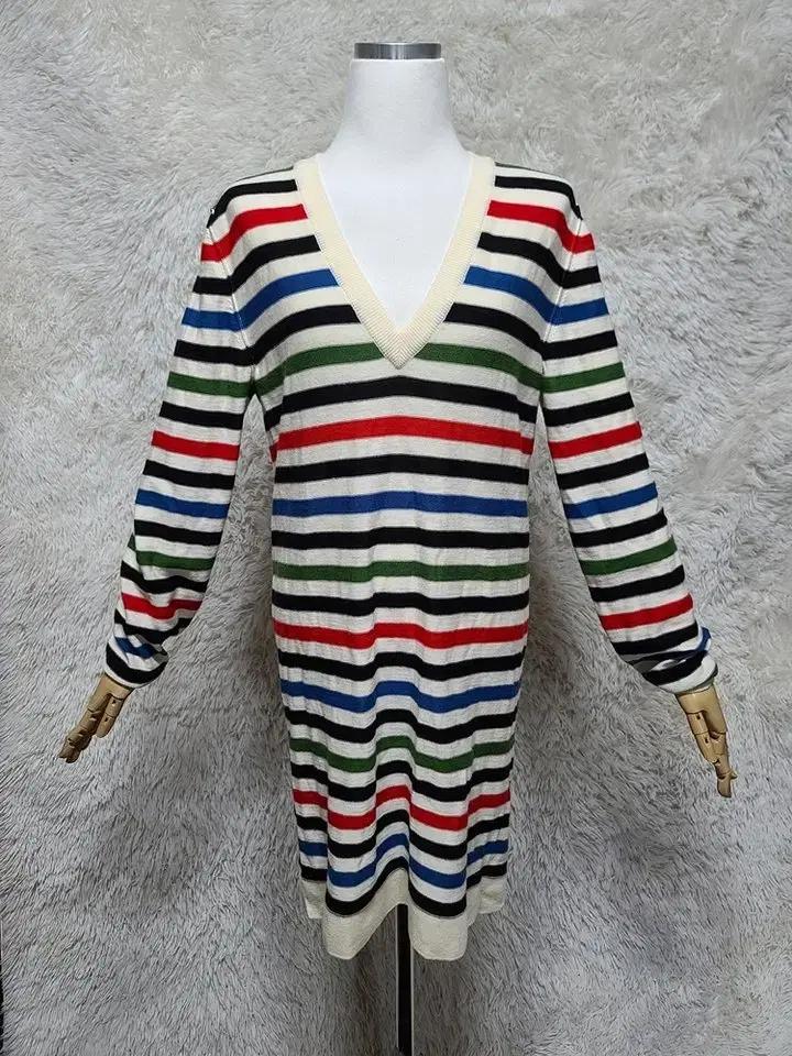 소니아리키엘 정품 레터링 여자 춘추용 여성 브이넥니트긴팔원피스82-85