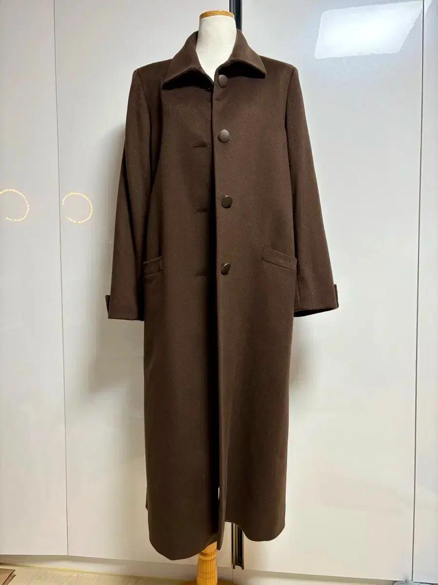 브라운 롱 코트(캐시미어100%실크100%)
