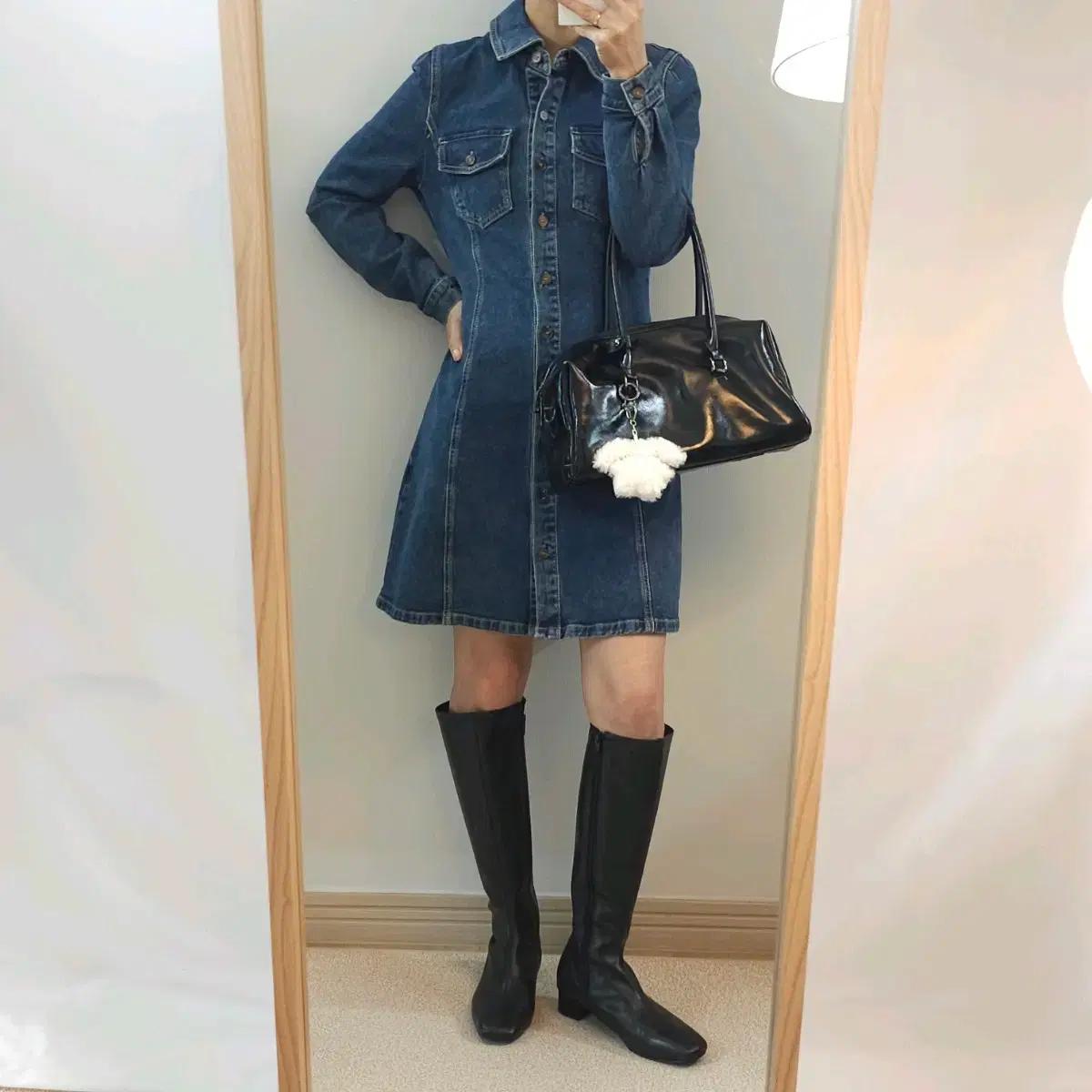 (M)LAP 랩 여성 데님 셔츠 원피스 J10M2673