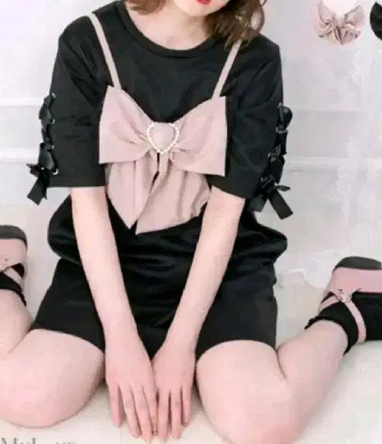 디마럽 디어마이러브 빅리본 뷔스티에 컷소 원피스 양산형 지뢰계 양지뢰