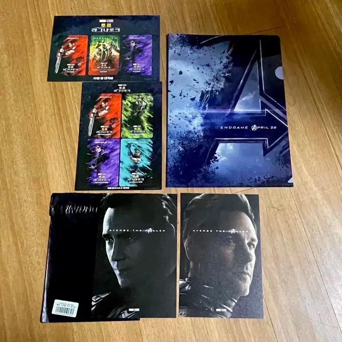 [5종일괄]아르누보 엔드게임 캐릭터포스터+어벤져스파일+토르스티커 마블굿즈