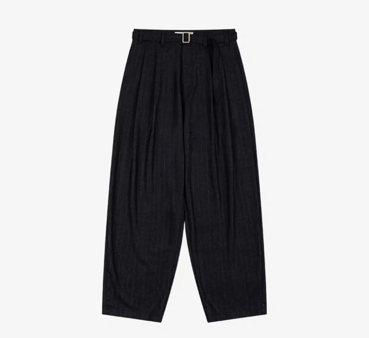 Waviness 벨티드 투턱 트라우저 네이비 체크 1사이즈