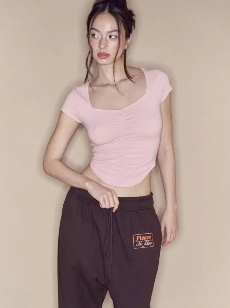 플리즈노팔로우 달린탑 뉴 핑크