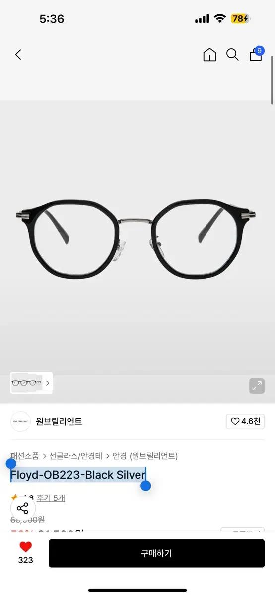 원브릴리언트 Floyd-OB223-Black Silver