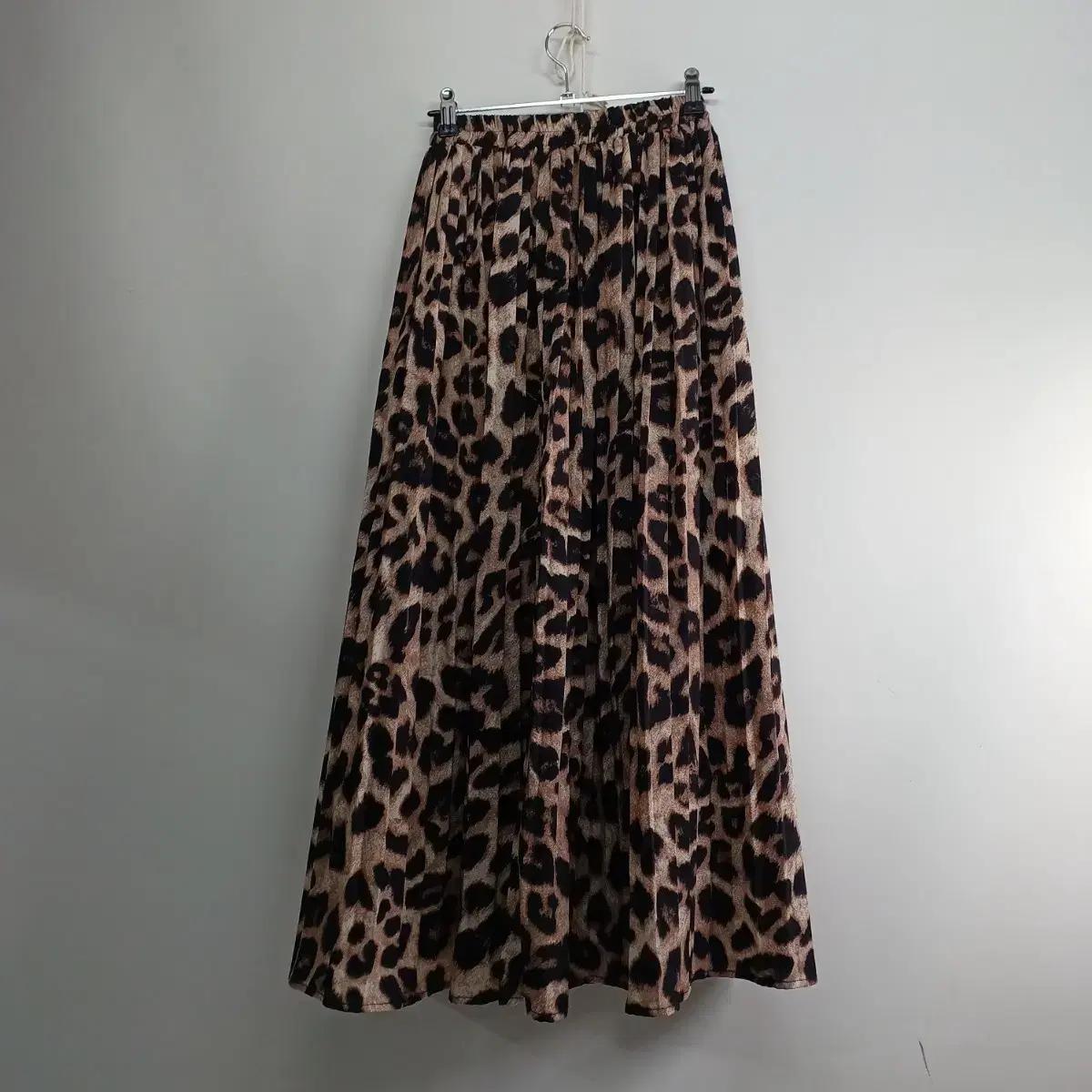 레오파드 롱 플리츠 스커트 24사이즈 여름 58637