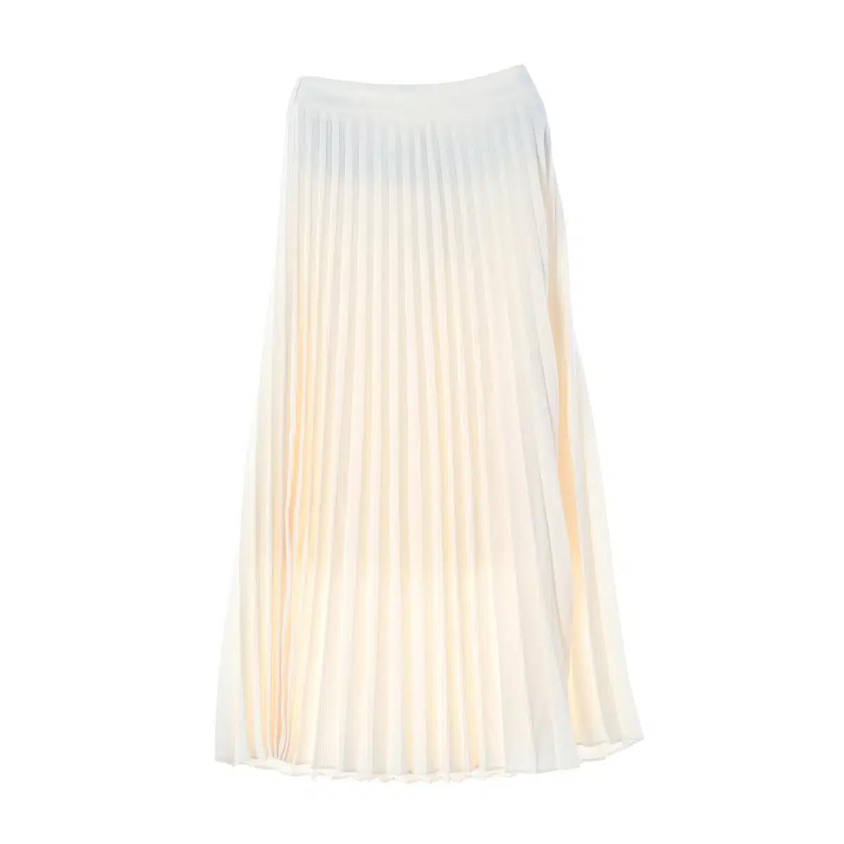 (새상품)[S]리엘 REL 아이보리 뒷밴딩 쉬폰 롱 플리츠스커트 치마
