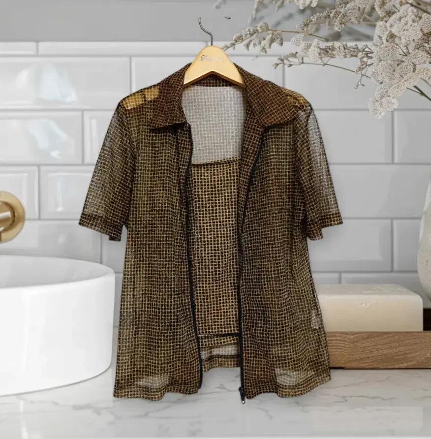 77 여성 반팔 가디건 나시 세트 반팔점퍼 탑 여자 여름 가디건 셋업