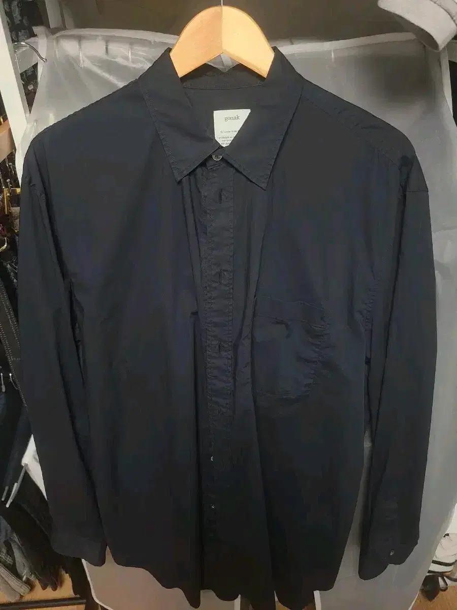 고낙 워시드 글리치드 셔츠 3사이즈 다크네이비