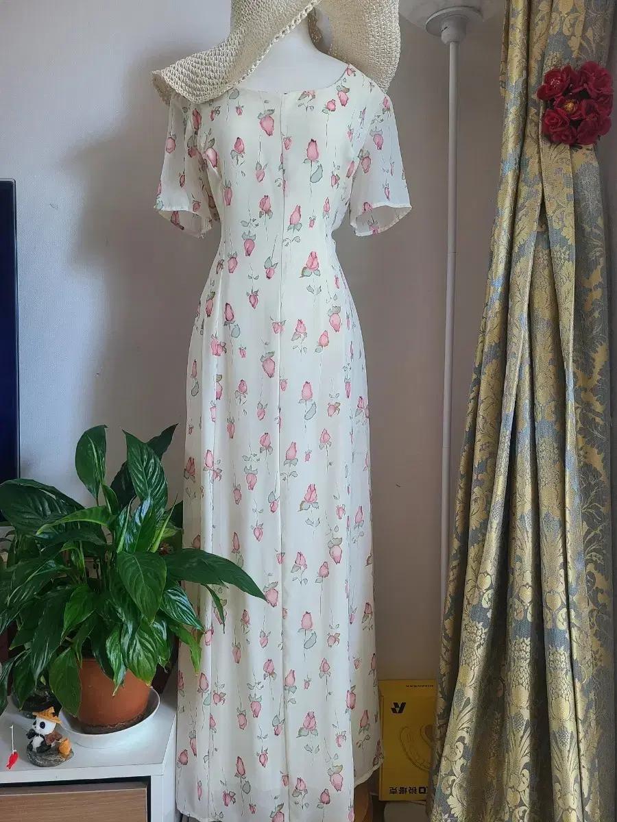 미국브랜드 플라워 롱 쉬폰 원피스