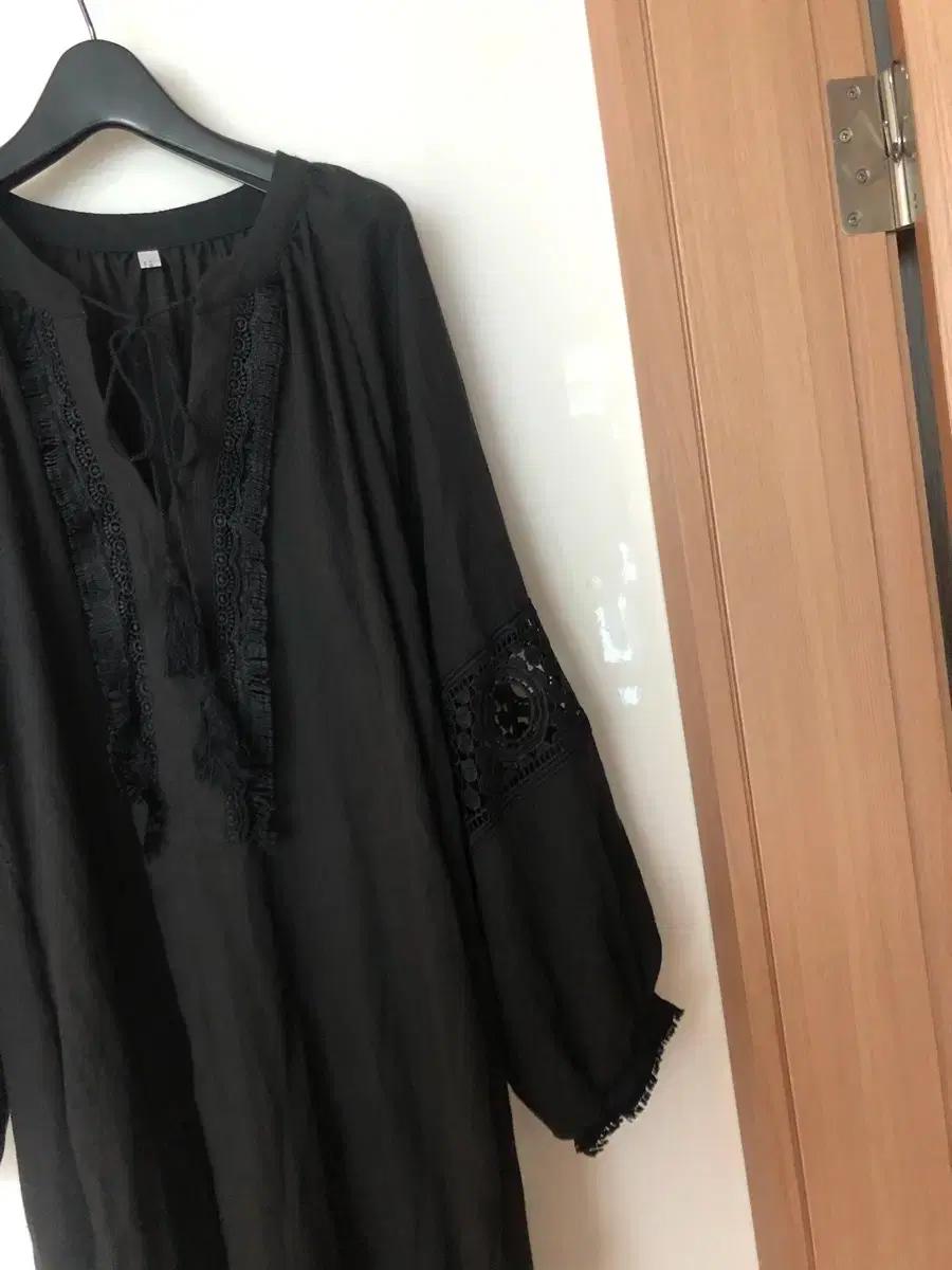 펀칭 아일렛 레이스 태슬 롱 원피스 에스닉 보헤미안 펀칭 하객룩 마랑스탈