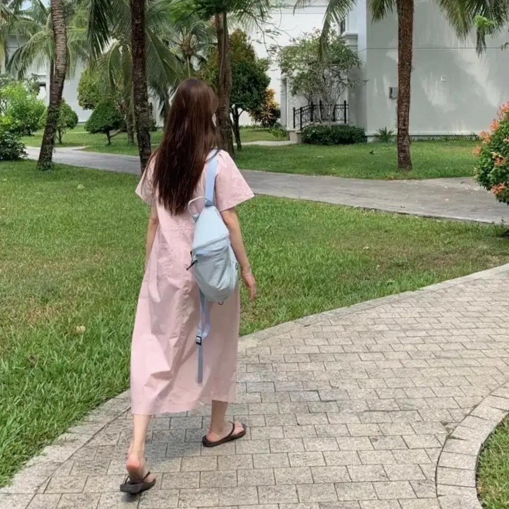 pyt 프영띵 로이 원피스 핑크 반팔 여름 원피스 임부복 임산부 원피스