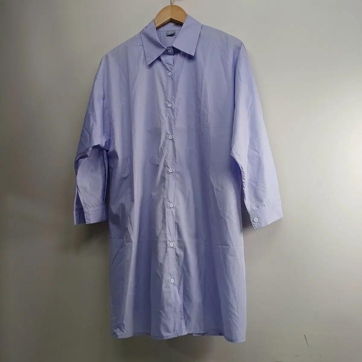 연보라색 셔츠 원피스 115사이즈봄가을58666