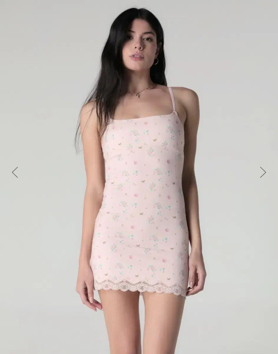 글로니 꽃무늬 미니 원피스 핑크 HEART LACE CAMI DRESS