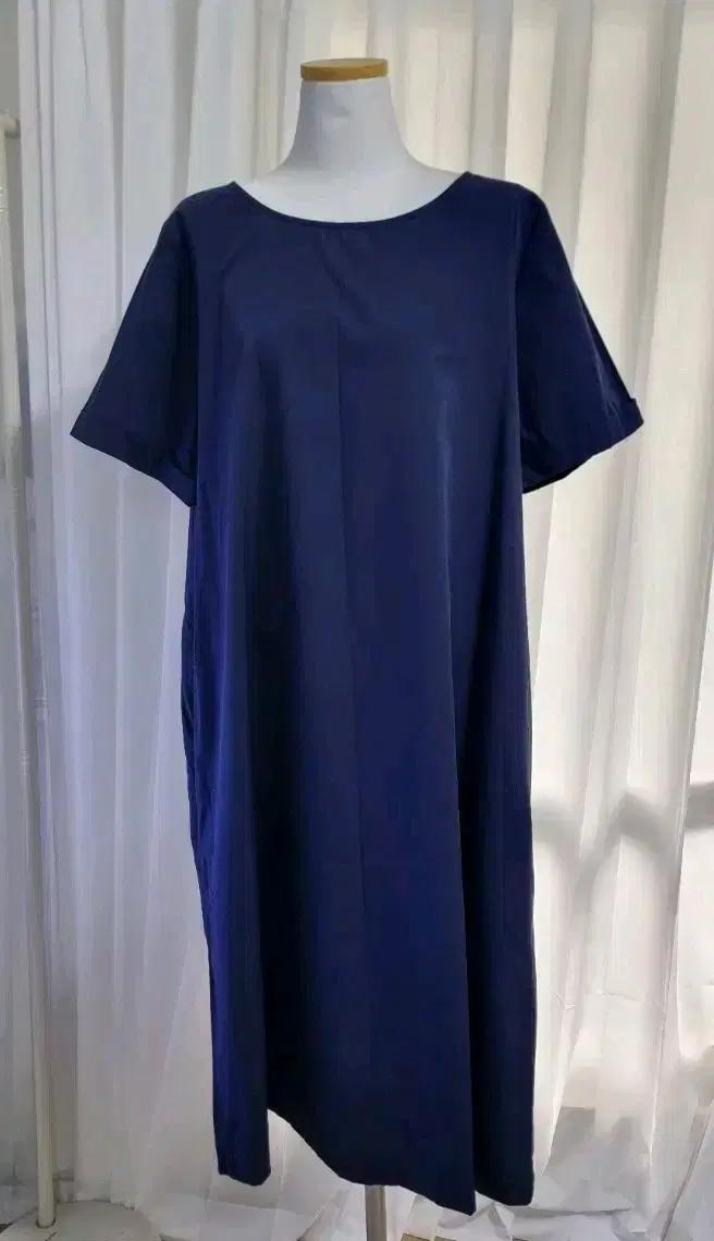 코니 수유복 네이비 반팔 롱 원피스 L