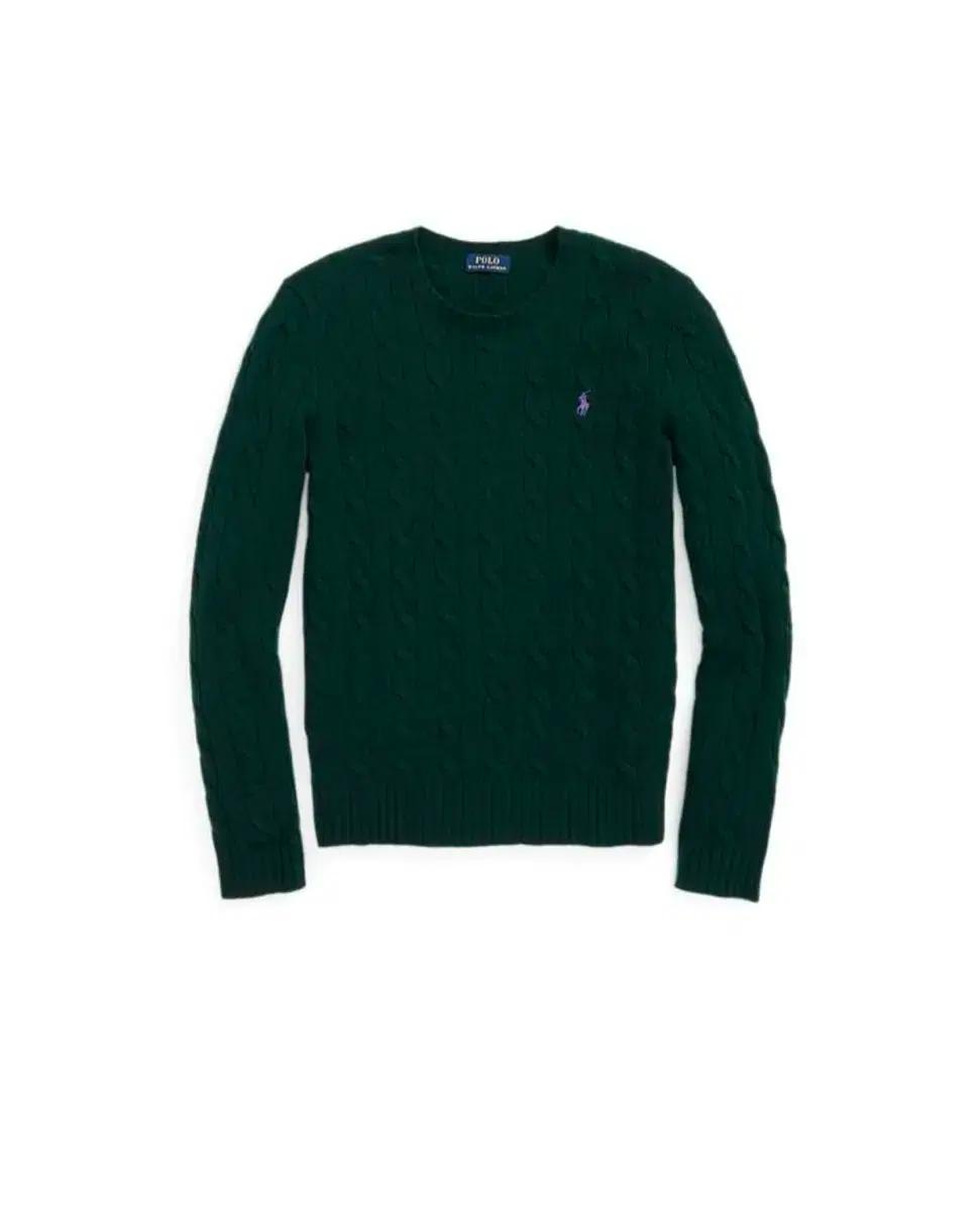 폴로 랄프 로렌 여성 케이블 울 캐시미어 크루넥 스웨터 XS