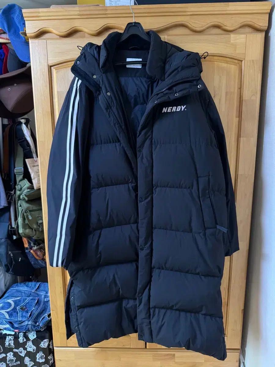 L) 널디 덕다운 롱패딩 블랙