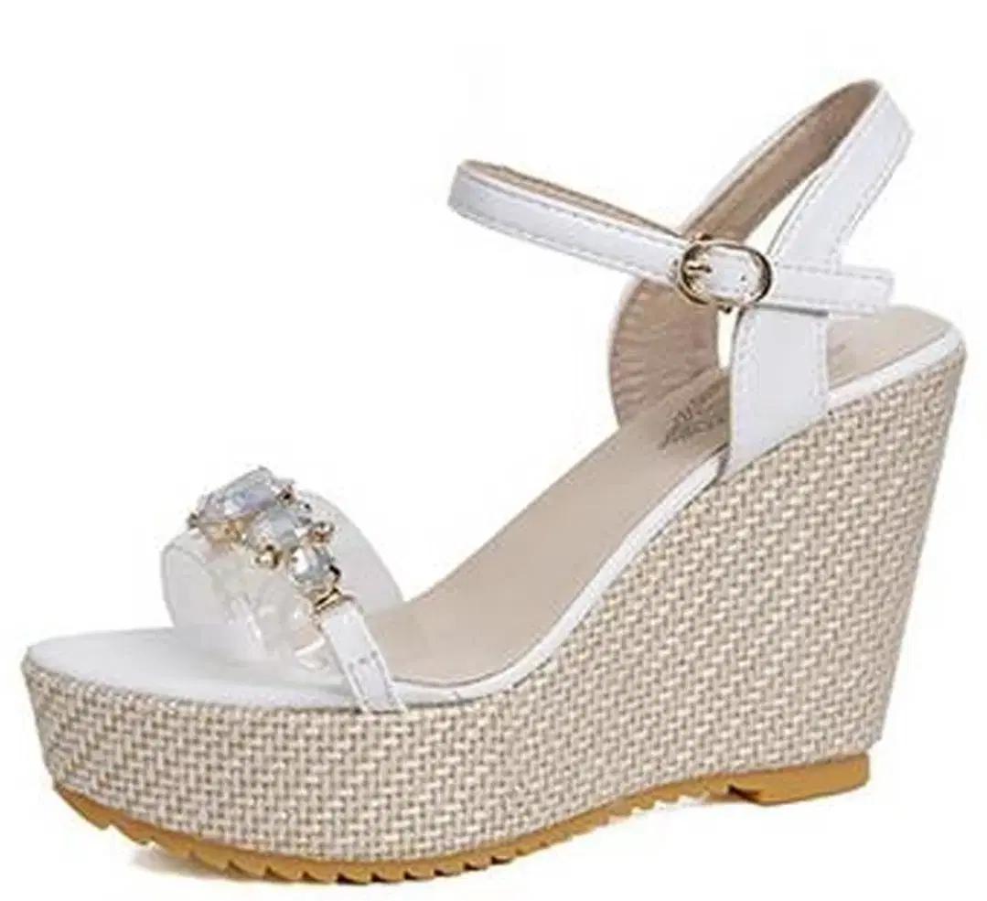 화이트 웨지힐 샌들 여성용 여름 샌들245