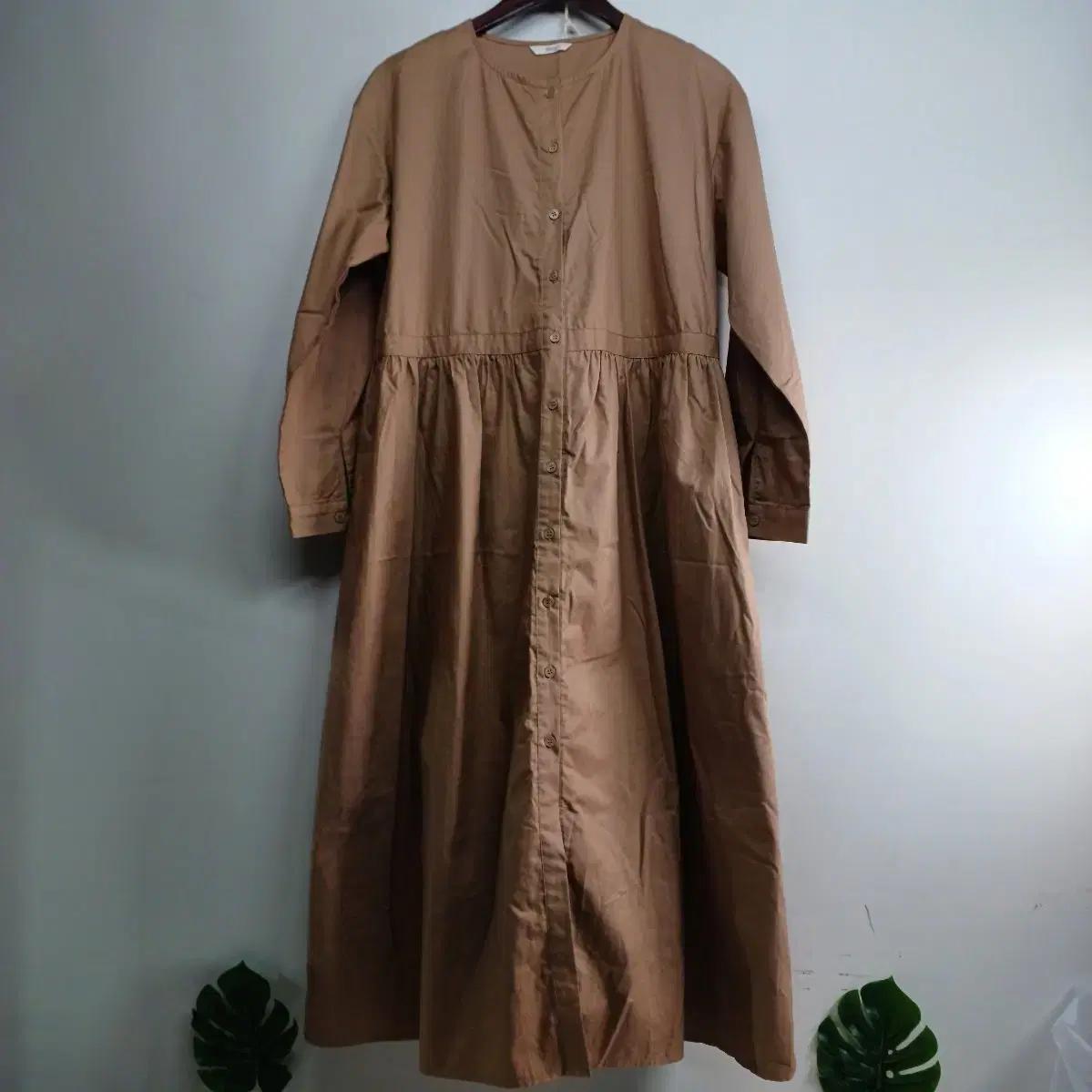 브라운 롱 셔츠 원피스95사이즈 봄가을 59030
