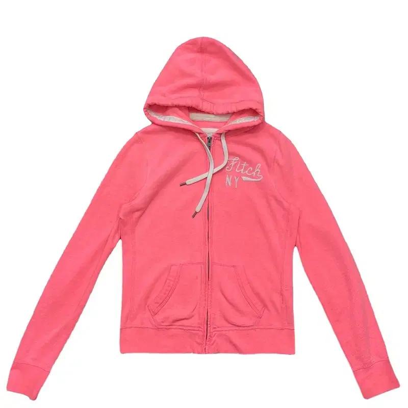 ABERCROMBIE & FITCH 로고 후드집업 핑크 M