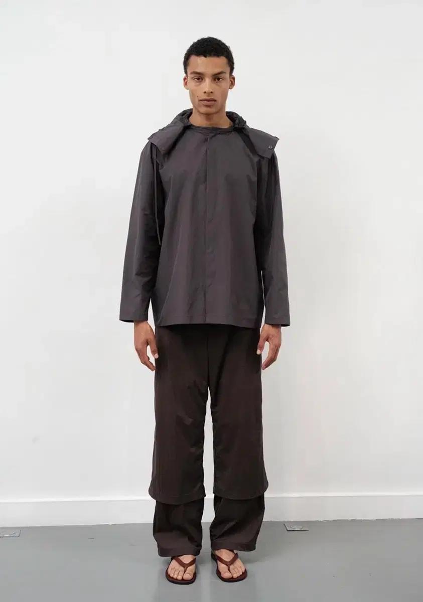 아모멘토 sheer layered pants 버건디 브라운