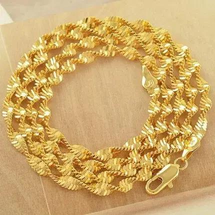 새 18K GP 71cm 28인치 꼬임줄 목걸이 골드