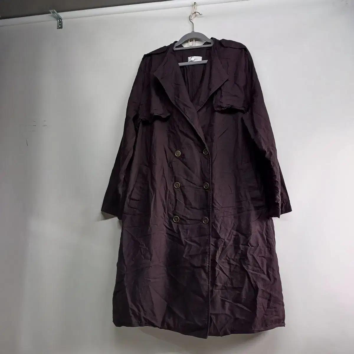 브라운 더블 버튼 롱 트렌치 코트115사이즈 봄가을 59064