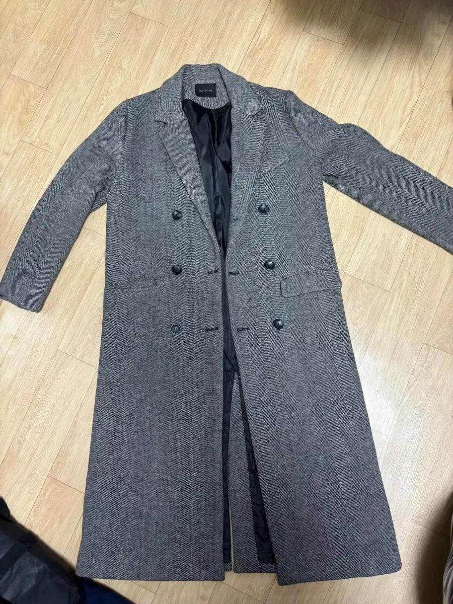 메이썸 헤링본 더블 롱코트