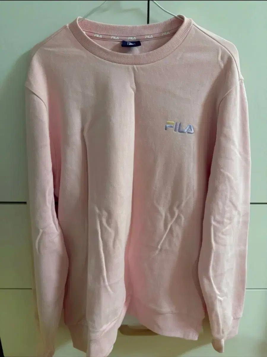 휠라 핑크색 맨투맨