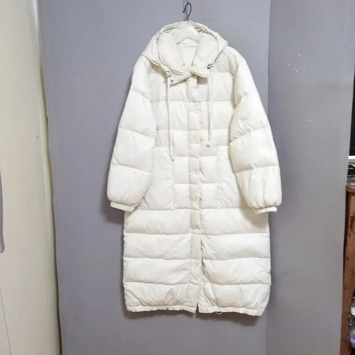 아이보리 가벼운 오리털패딩 롱코트 FF   n9403   애슐리상점