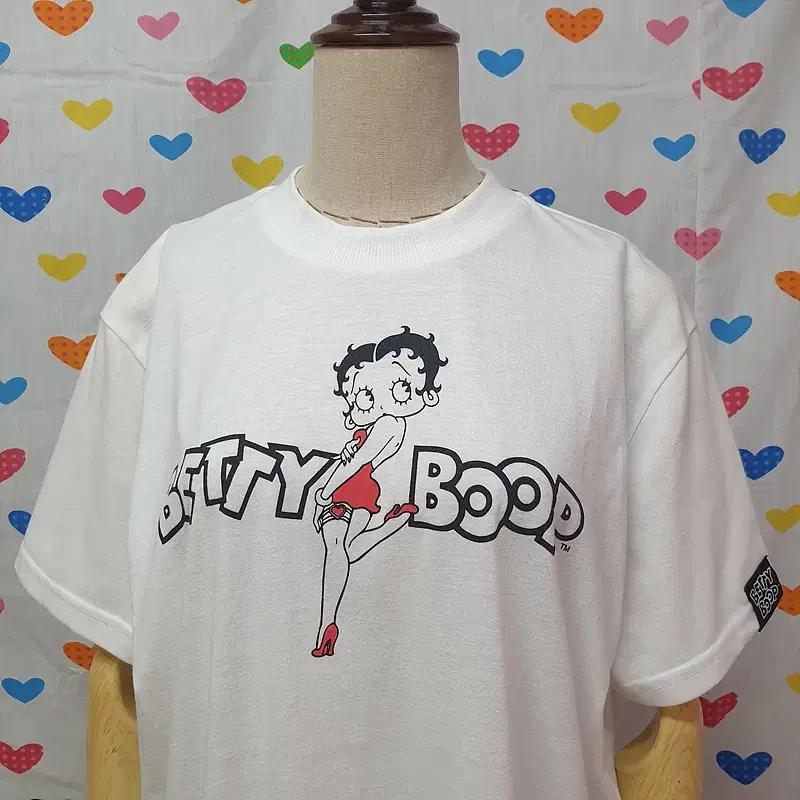 레드 하트 벨트 섹시 원피스 베티붑 캐릭터 프린팅 프린트 패치 반팔티셔츠