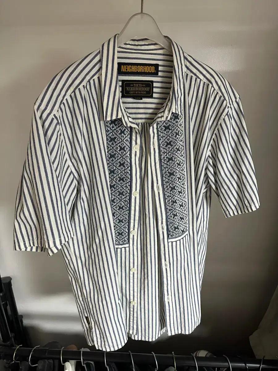 [L] 18SS 네이버 후드 스트라이프 셔츠