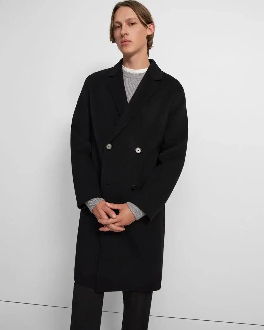 [새제품]XXL 띠어리 캐시미어 더블코트 블랙 롱코트 theory