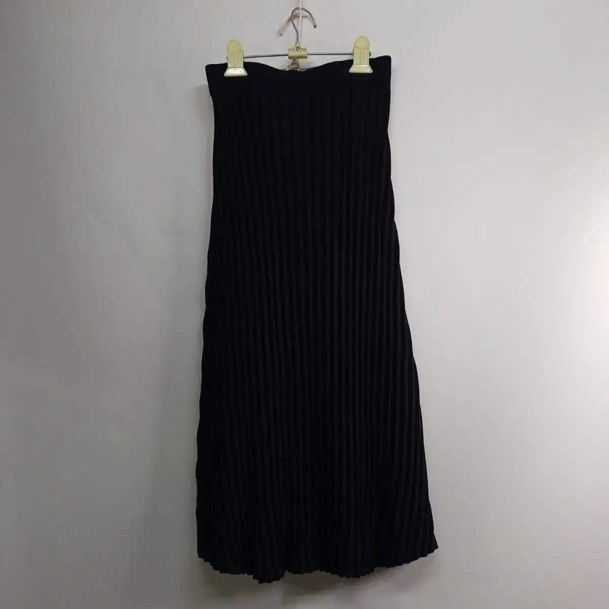 블랙 플리츠 롱 니트스커트24사이즈가을겨울59112