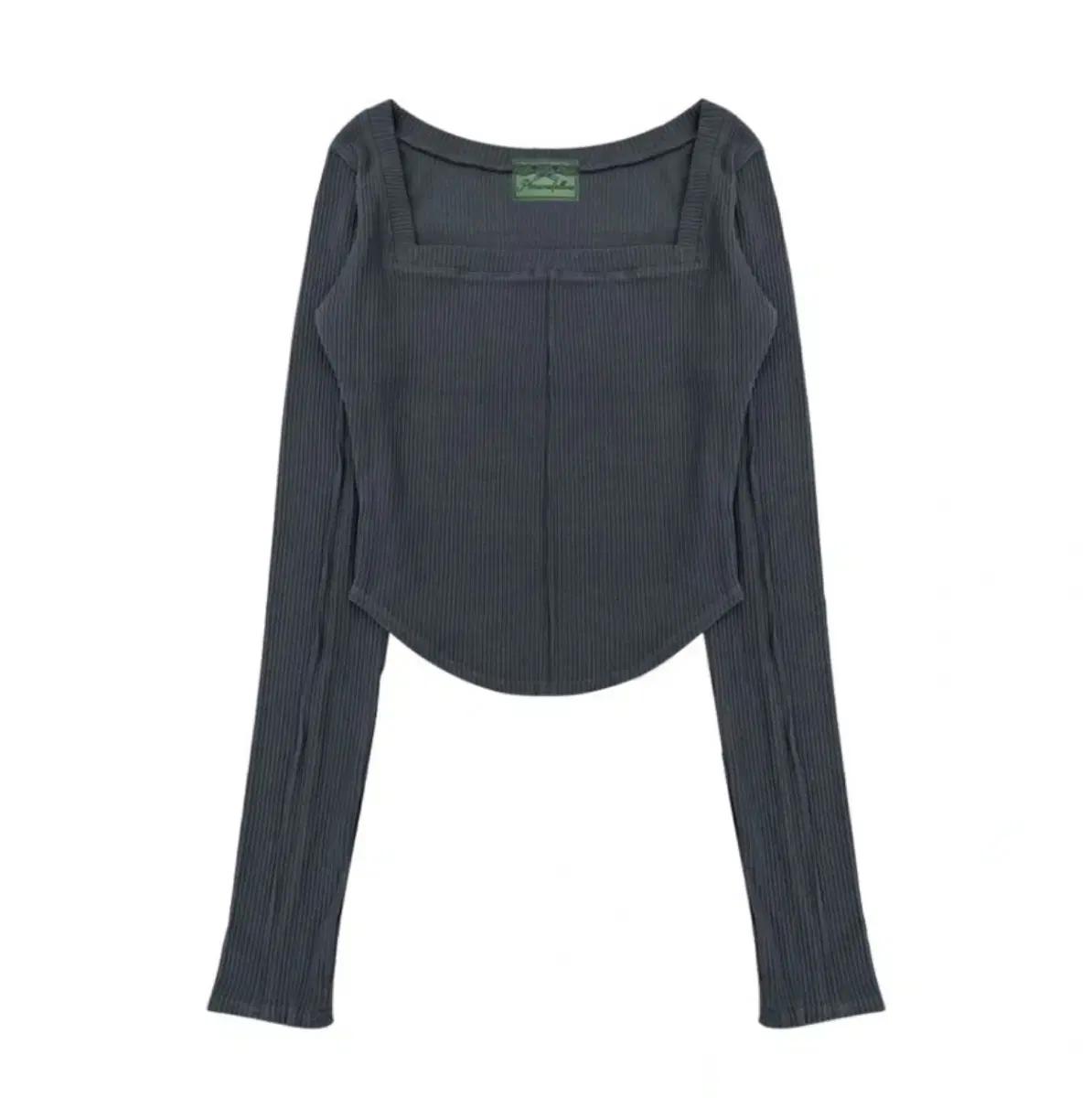 플리즈노팔로우 플노팔 바비탑 딥차콜 24fw 스퀘어넥 긴팔티