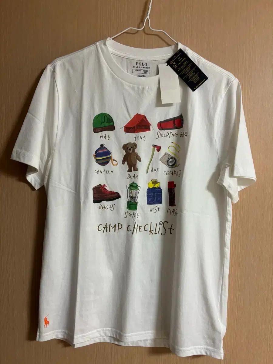 폴로 랄프로렌 캠핑 체크리스트 반팔 티셔츠
